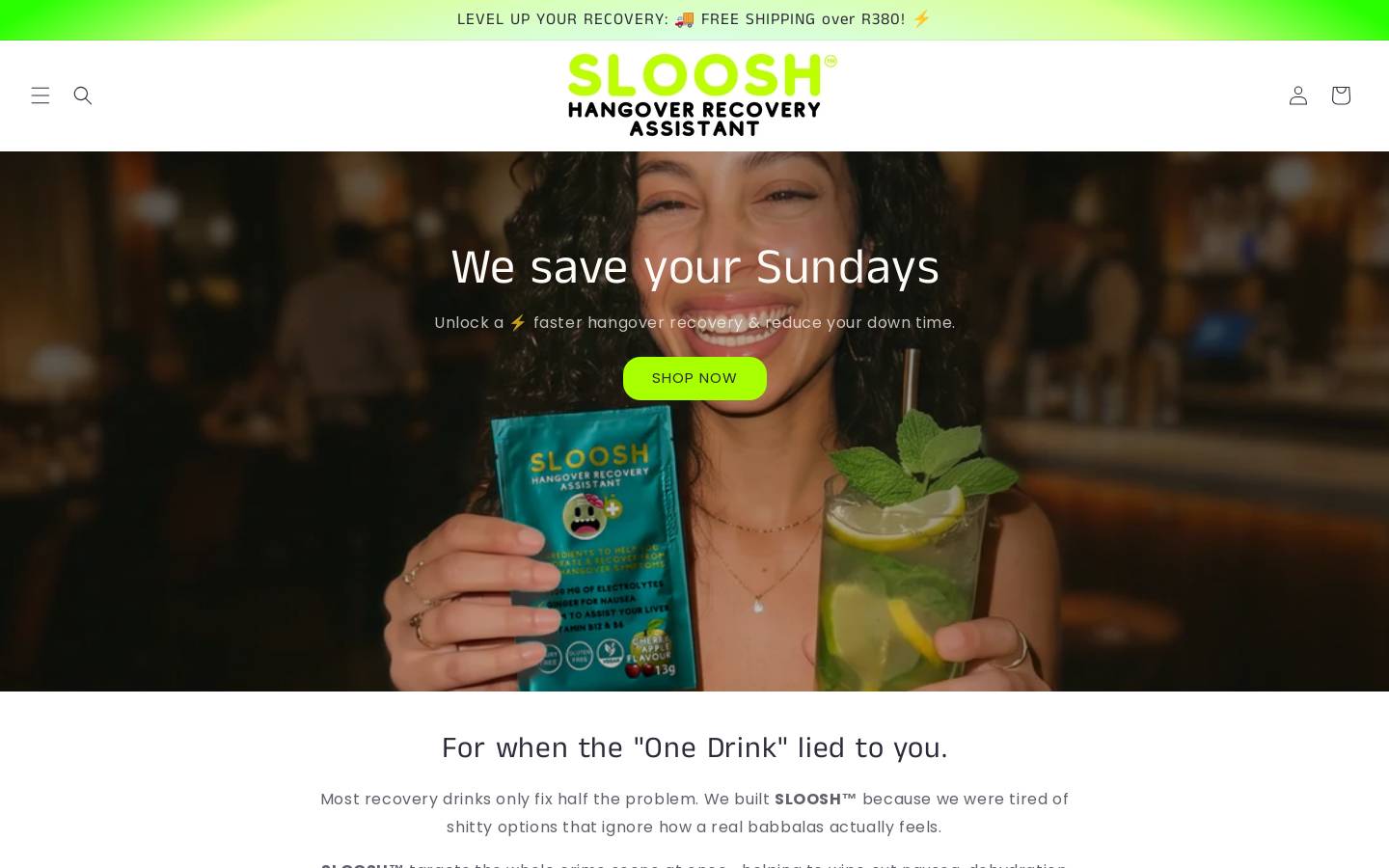 sloosh.co.za homepage screenshot