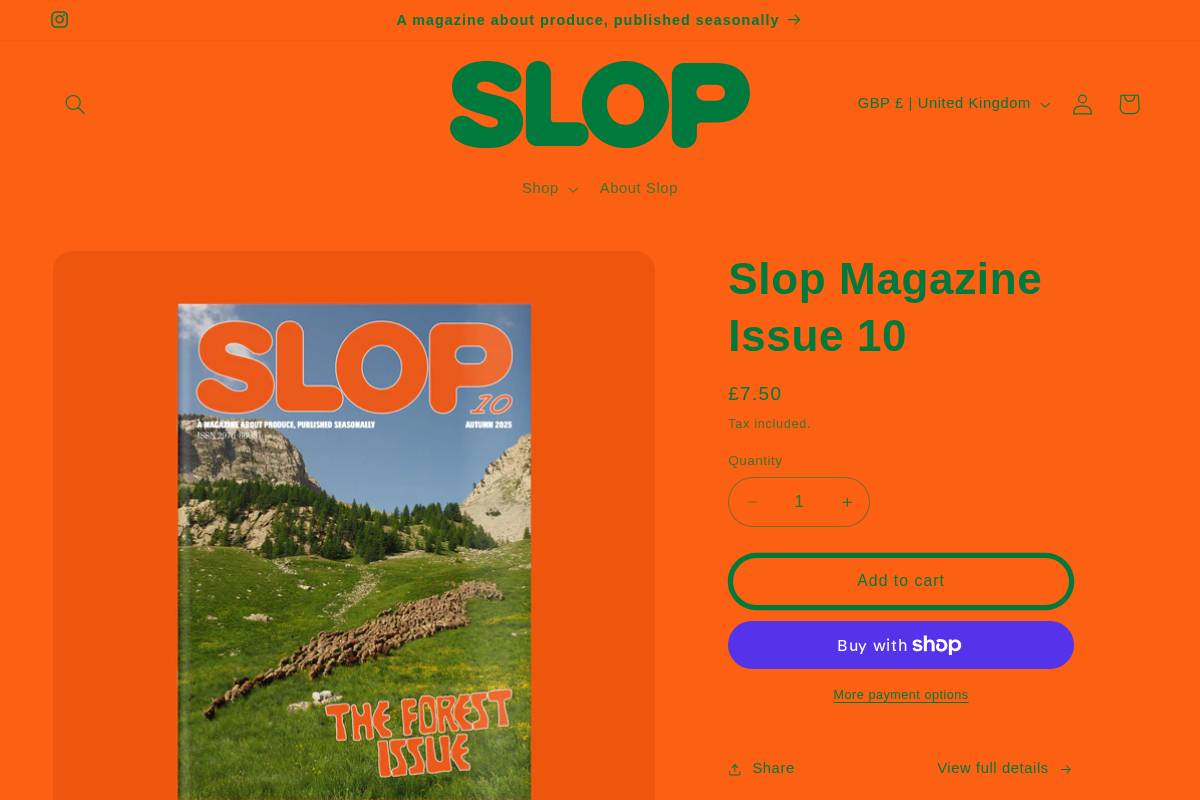 slopmagazine.com homepage screenshot