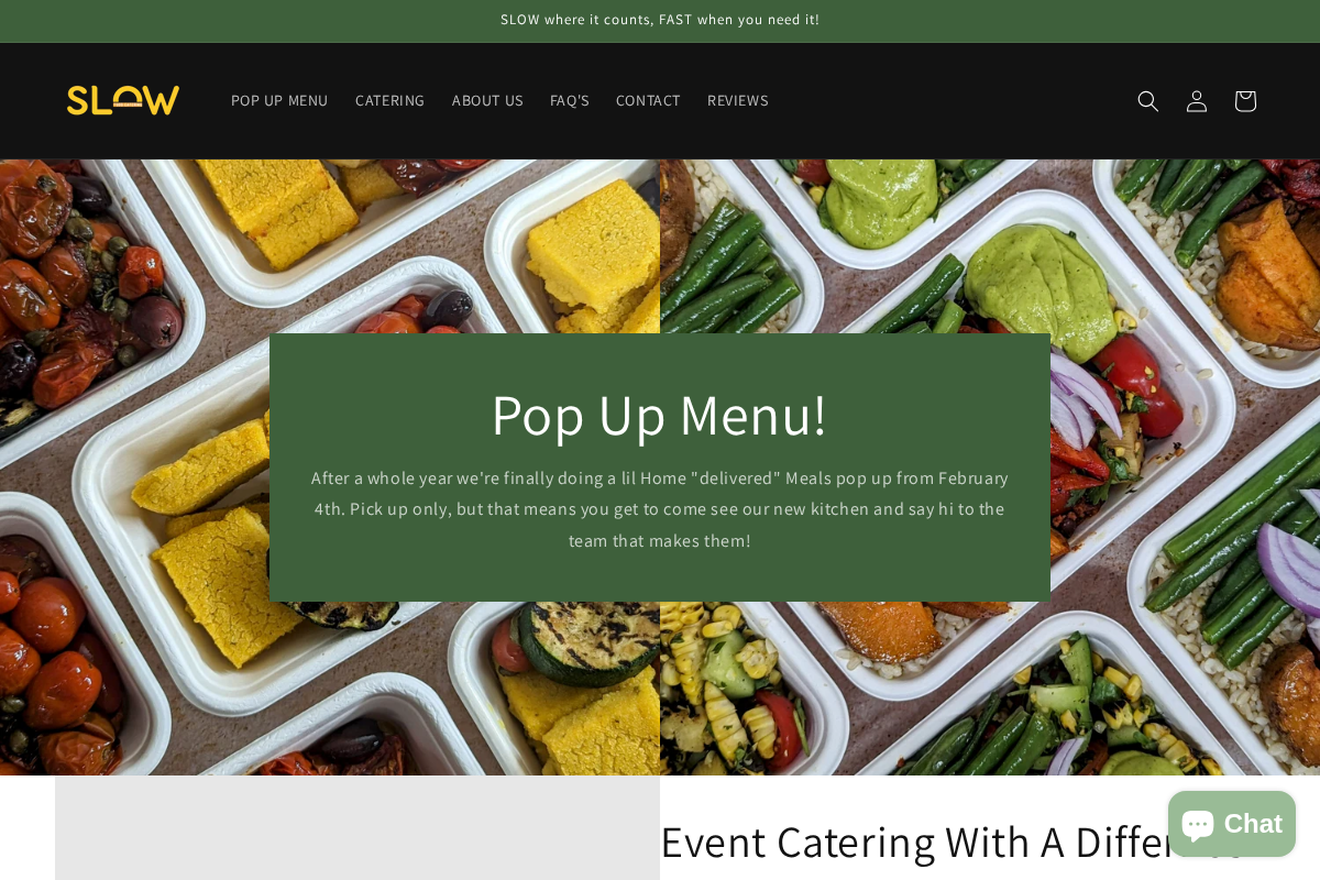 slowfoodcatering.com homepage screenshot