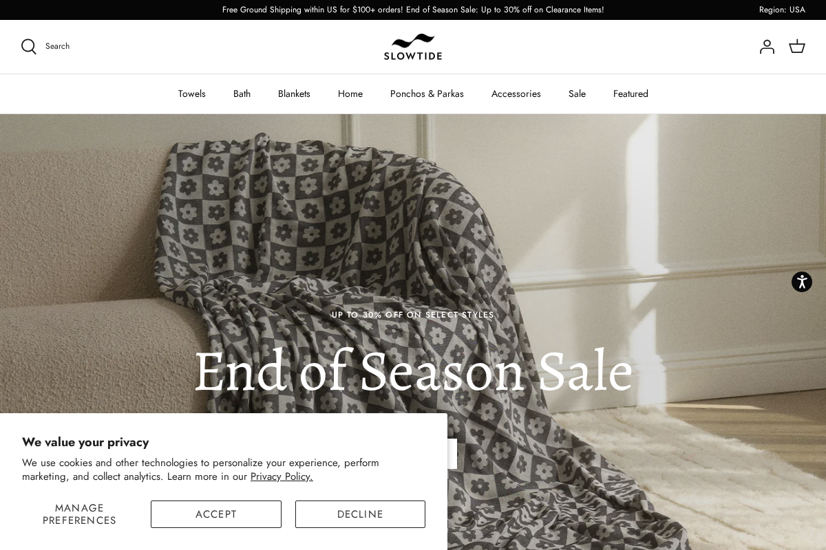 slowtide.co homepage screenshot