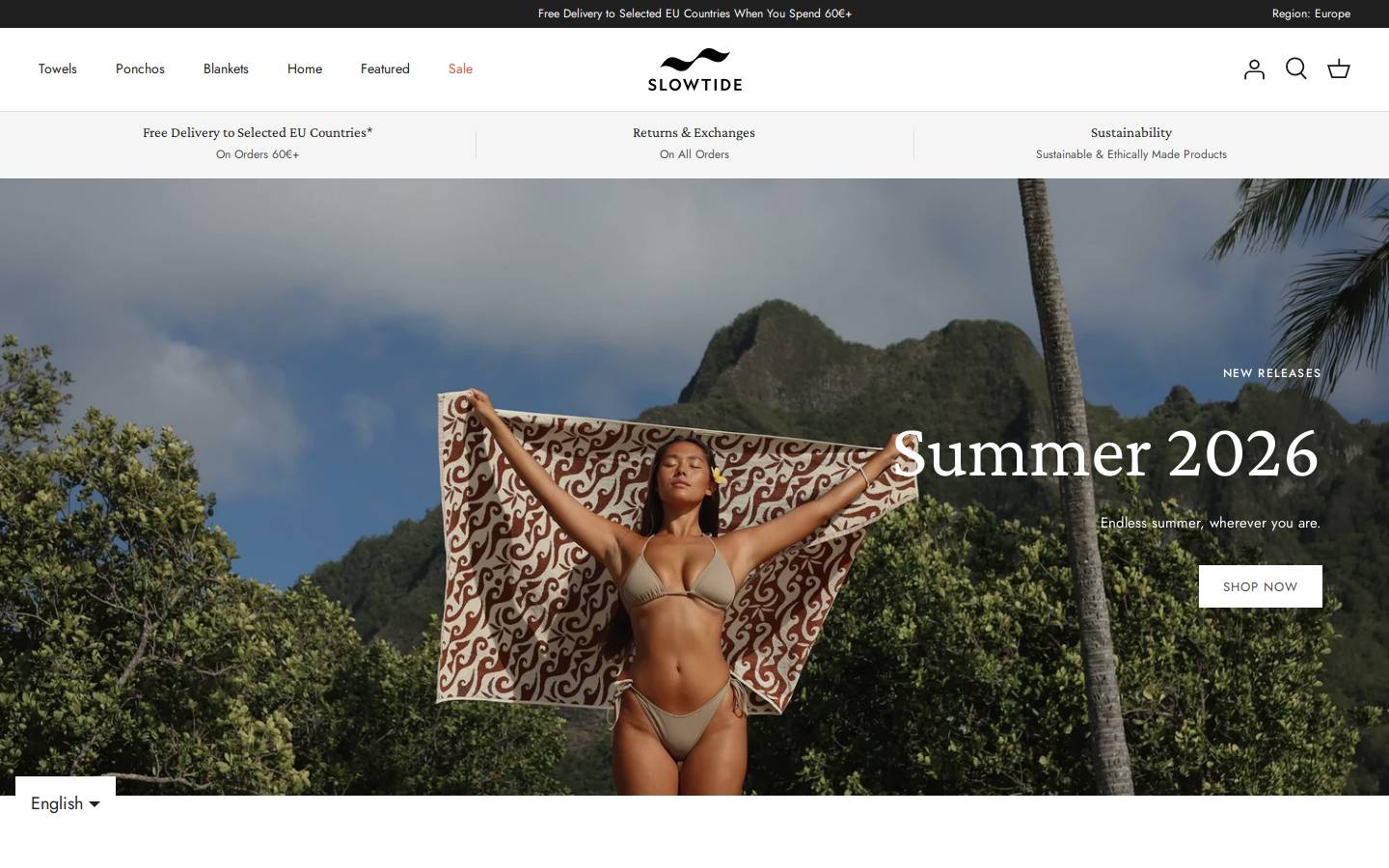 Slowtide EU homepage screenshot
