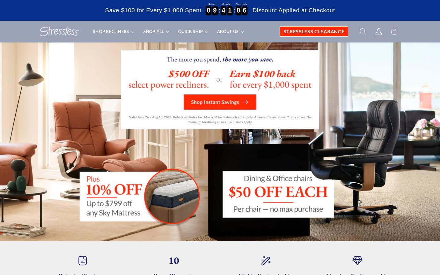 slrecliners.com homepage screenshot