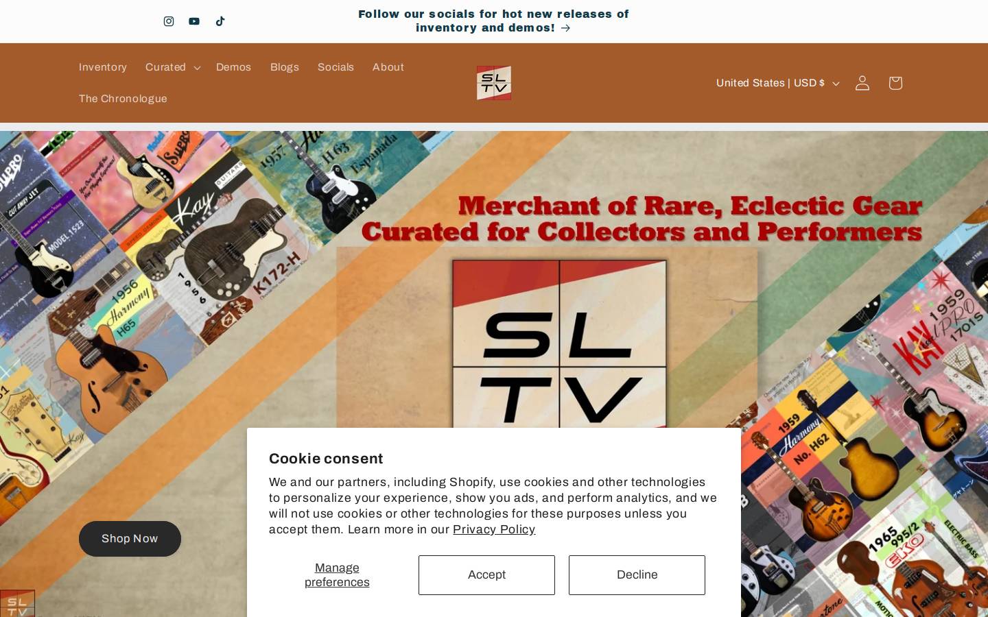 sltvintage.com homepage screenshot