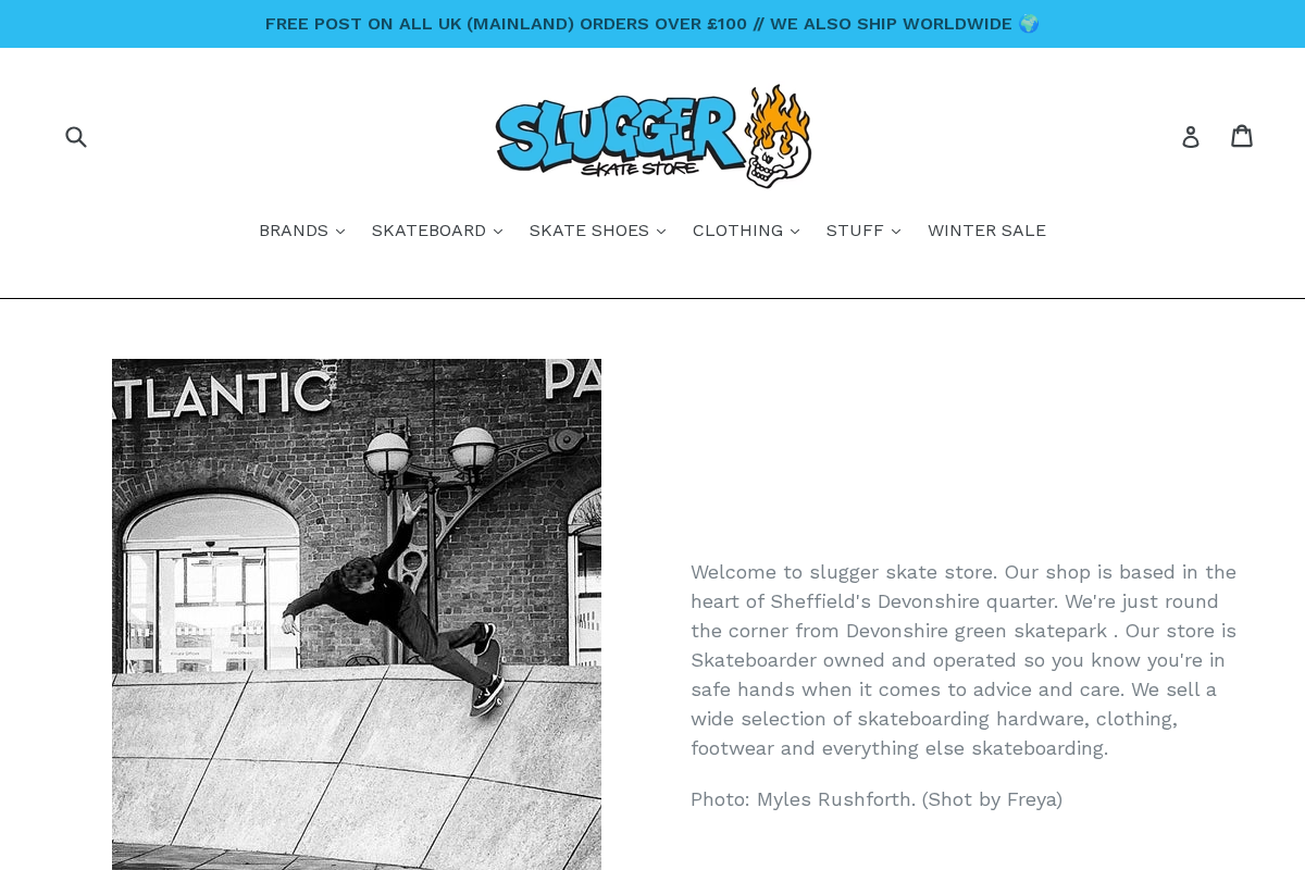 Slugger Skate Store homepage screenshot