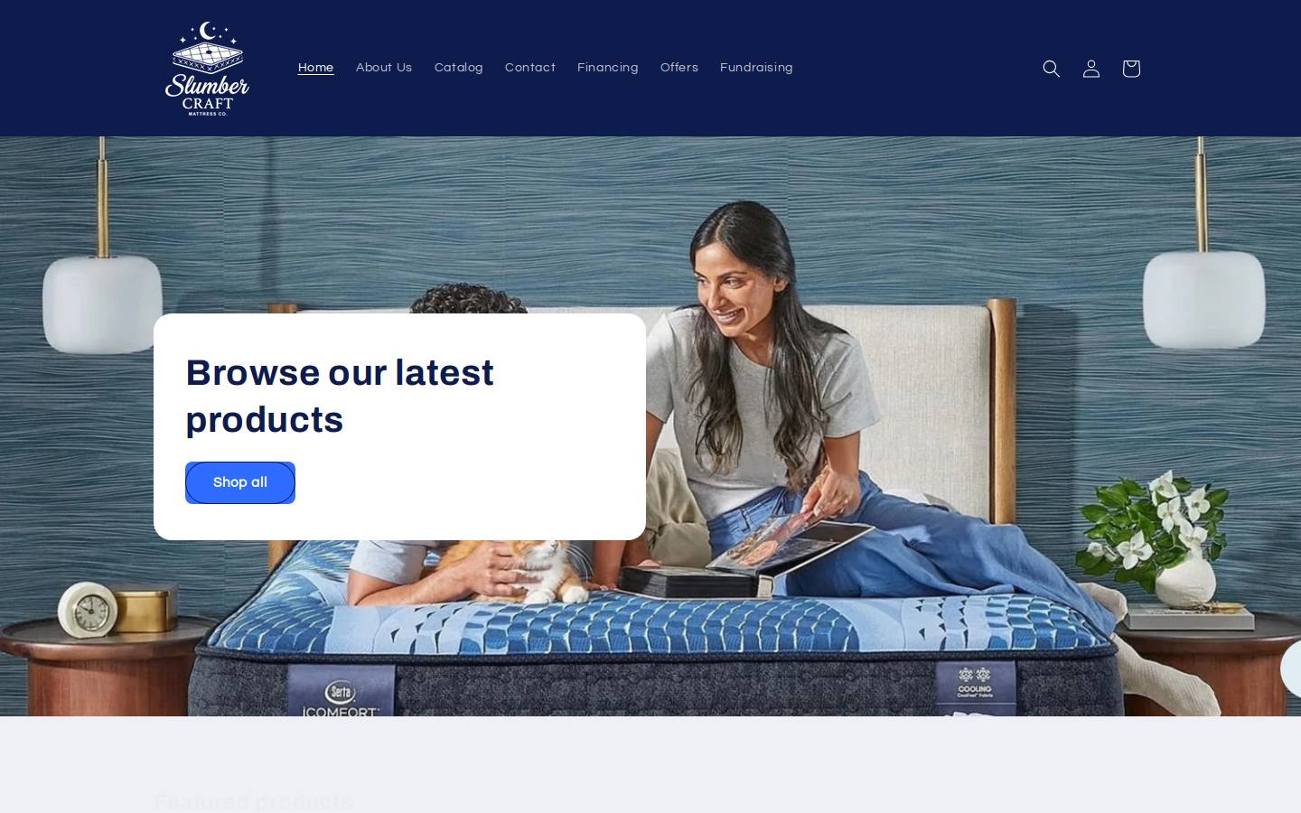 slumbercraftmattress.com homepage screenshot