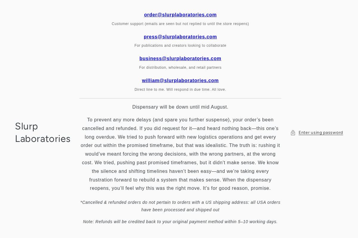 slurplaboratories.com homepage screenshot