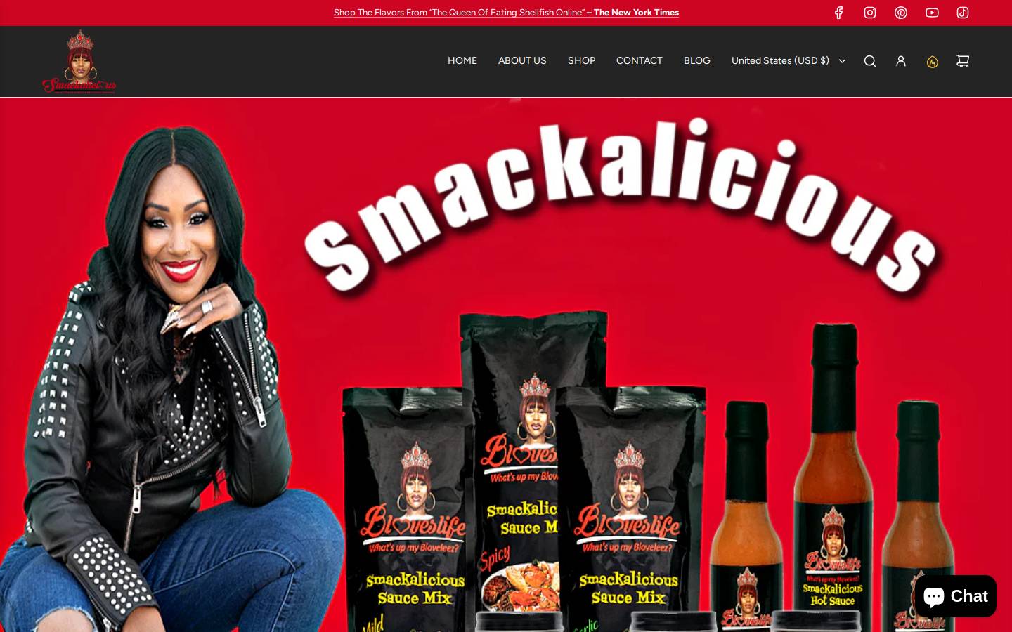 smackalicioussauce.com homepage screenshot