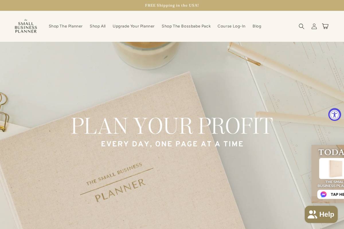 smallbusinessplanner.com homepage screenshot