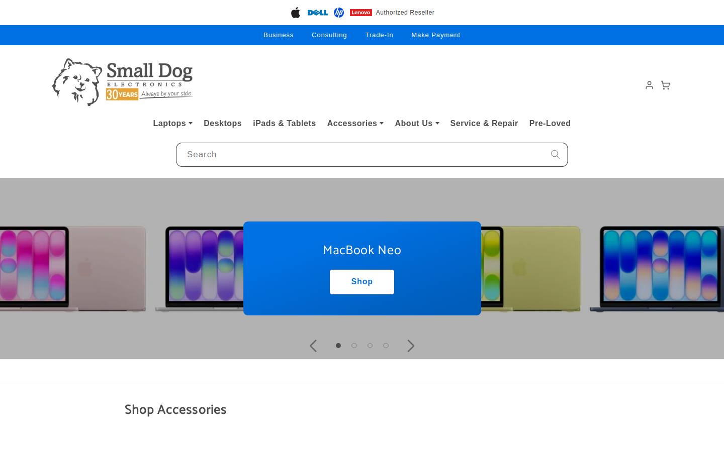 Small Dog Electronics homepage screenshot