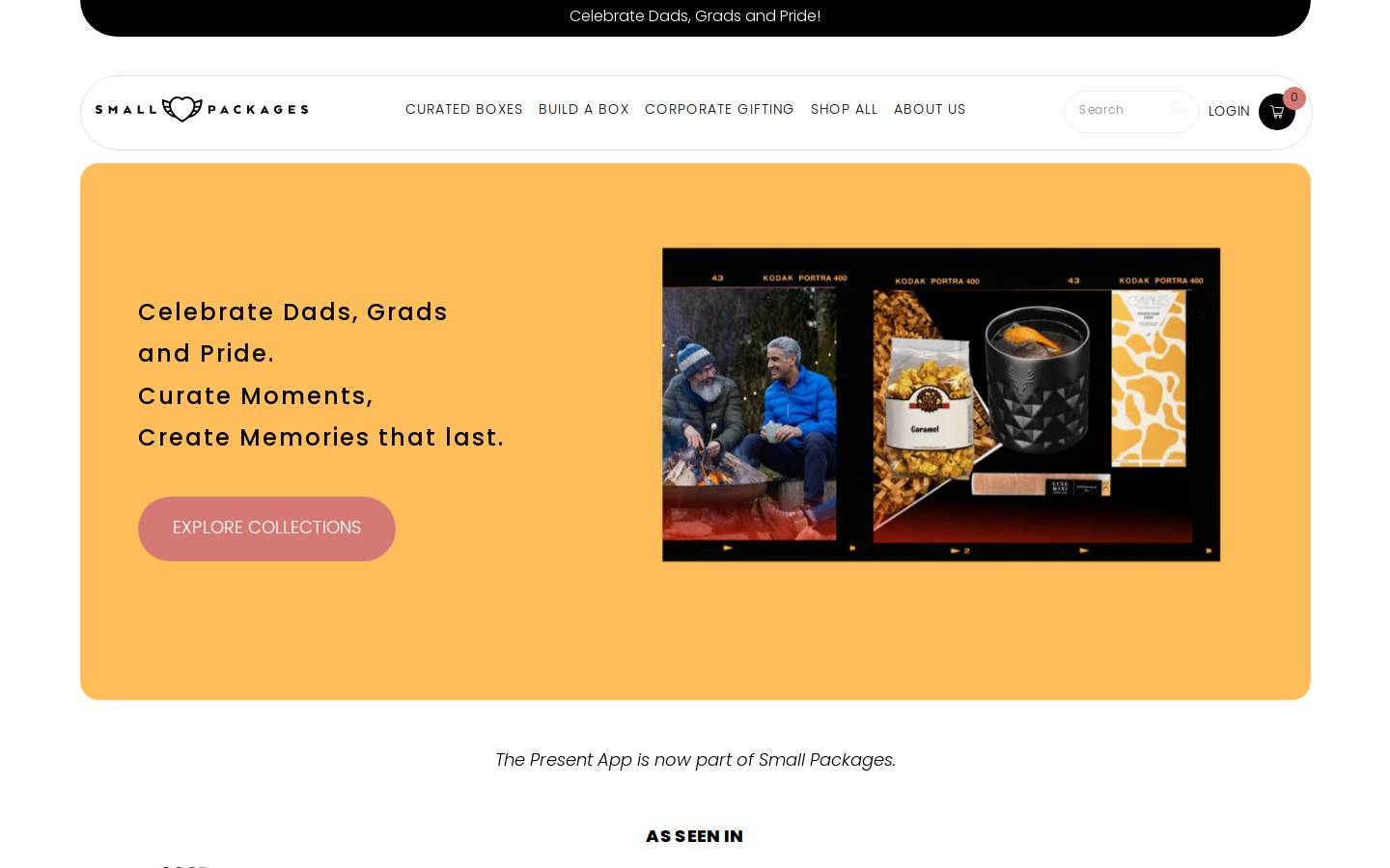smallpackages.co homepage screenshot