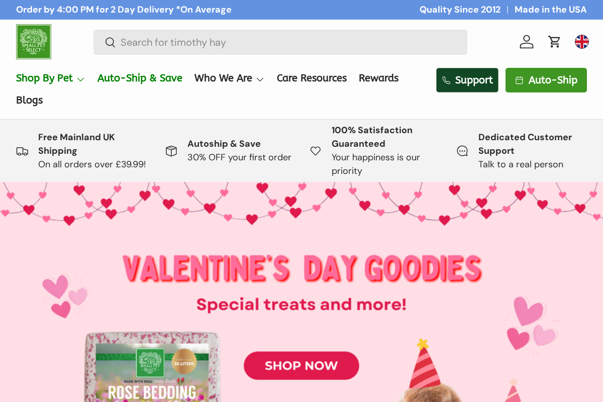 Smallpetselect homepage screenshot