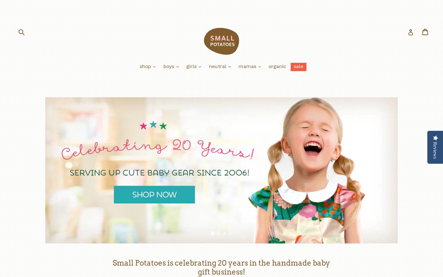 smallpotatoesbaby.com homepage screenshot