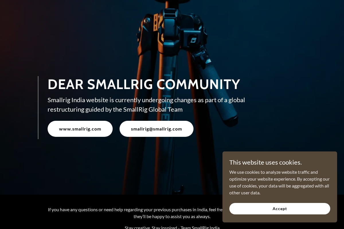 smallrigindia.com homepage screenshot