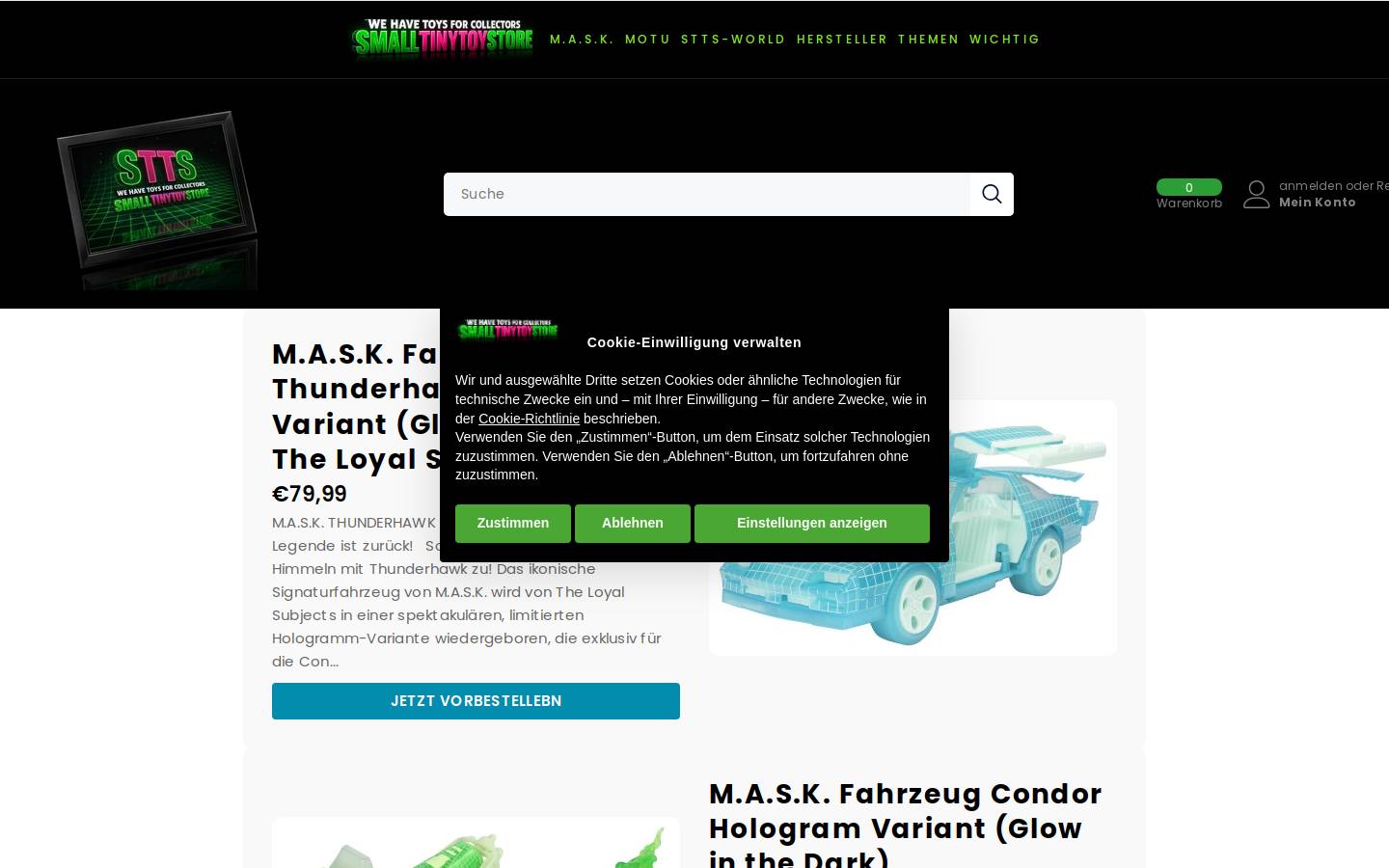 Smalltinytoystore homepage screenshot