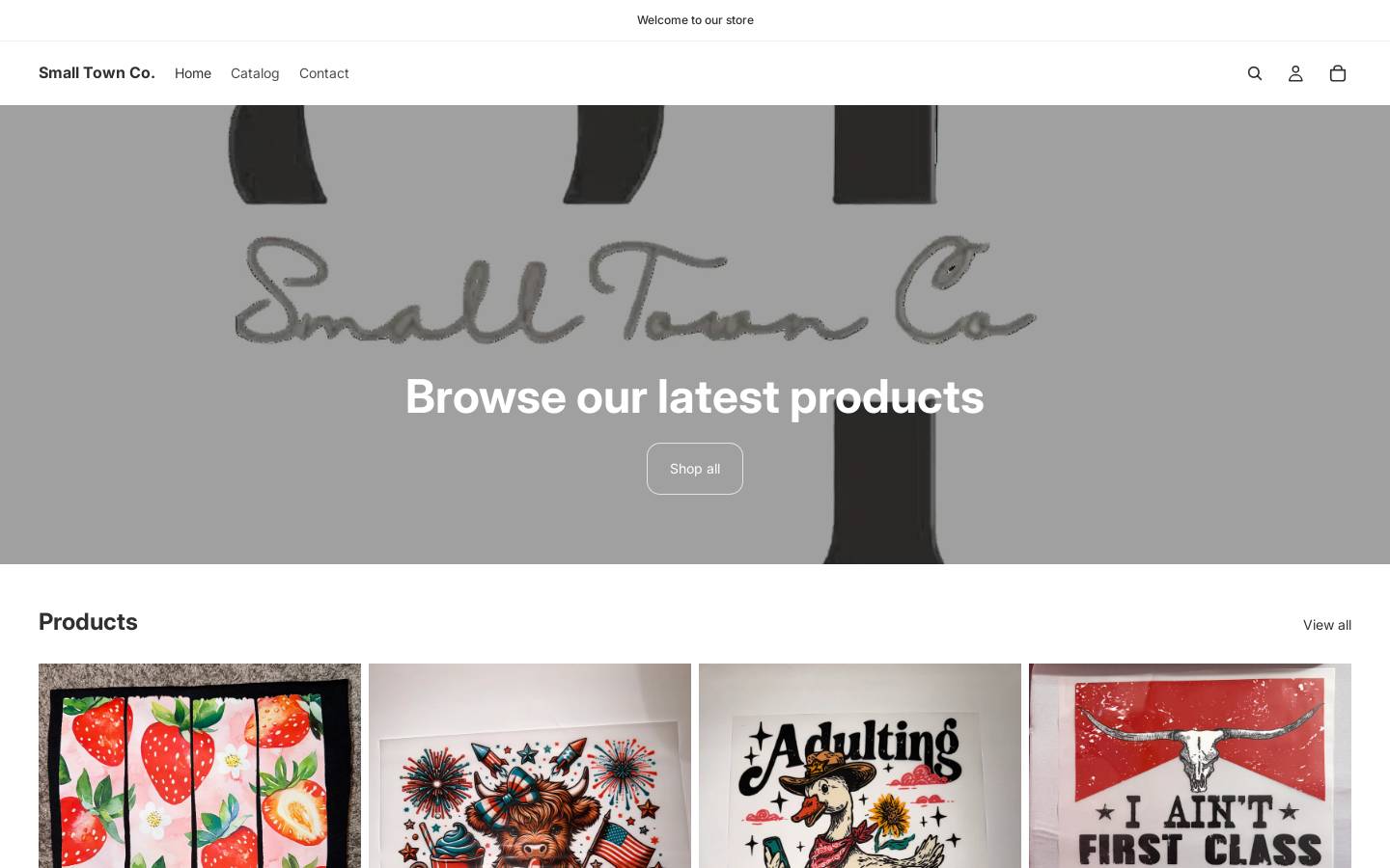 smalltownco.shop homepage screenshot
