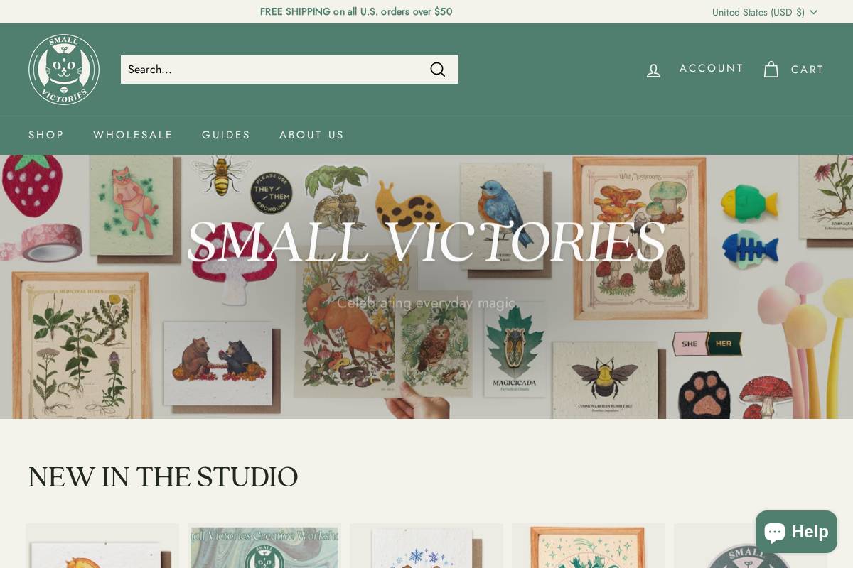 smallvictories.com homepage screenshot