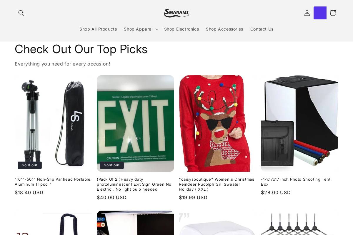 Smarams homepage screenshot