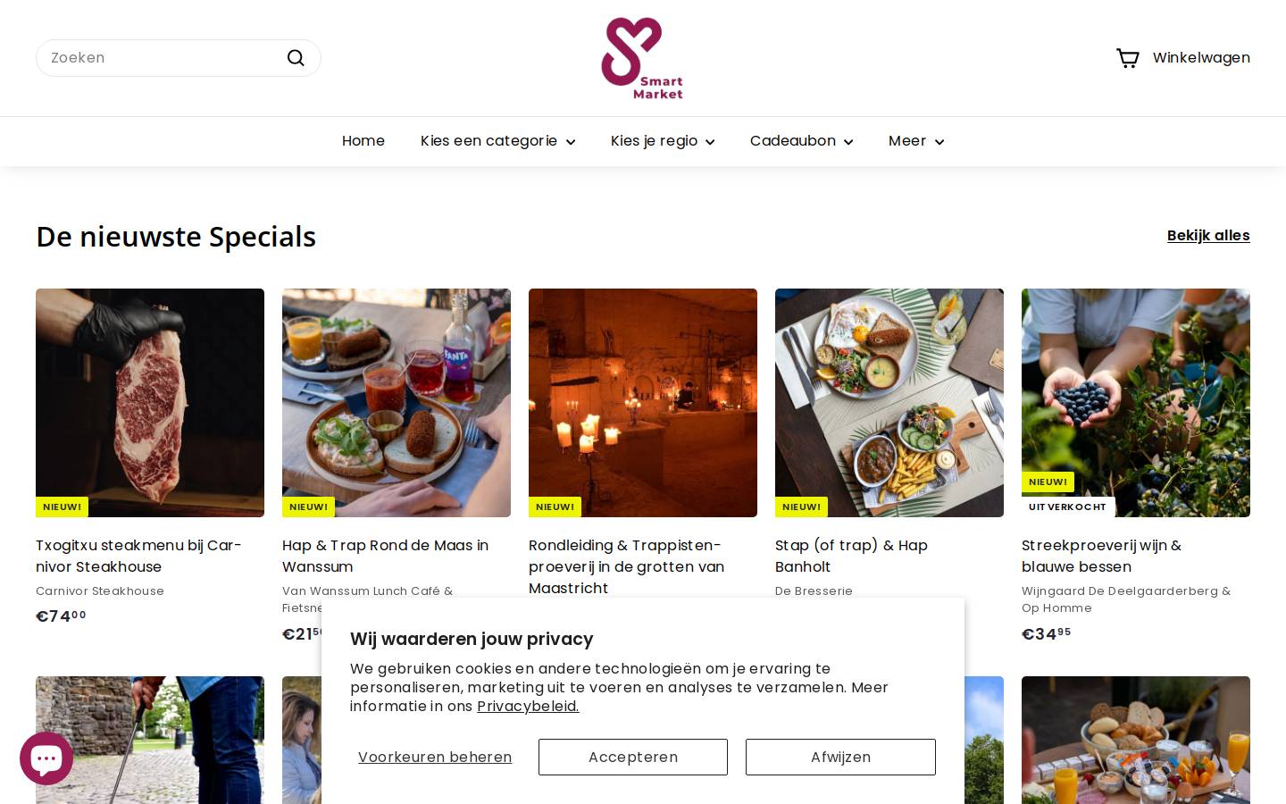 Smart Market homepage screenshot