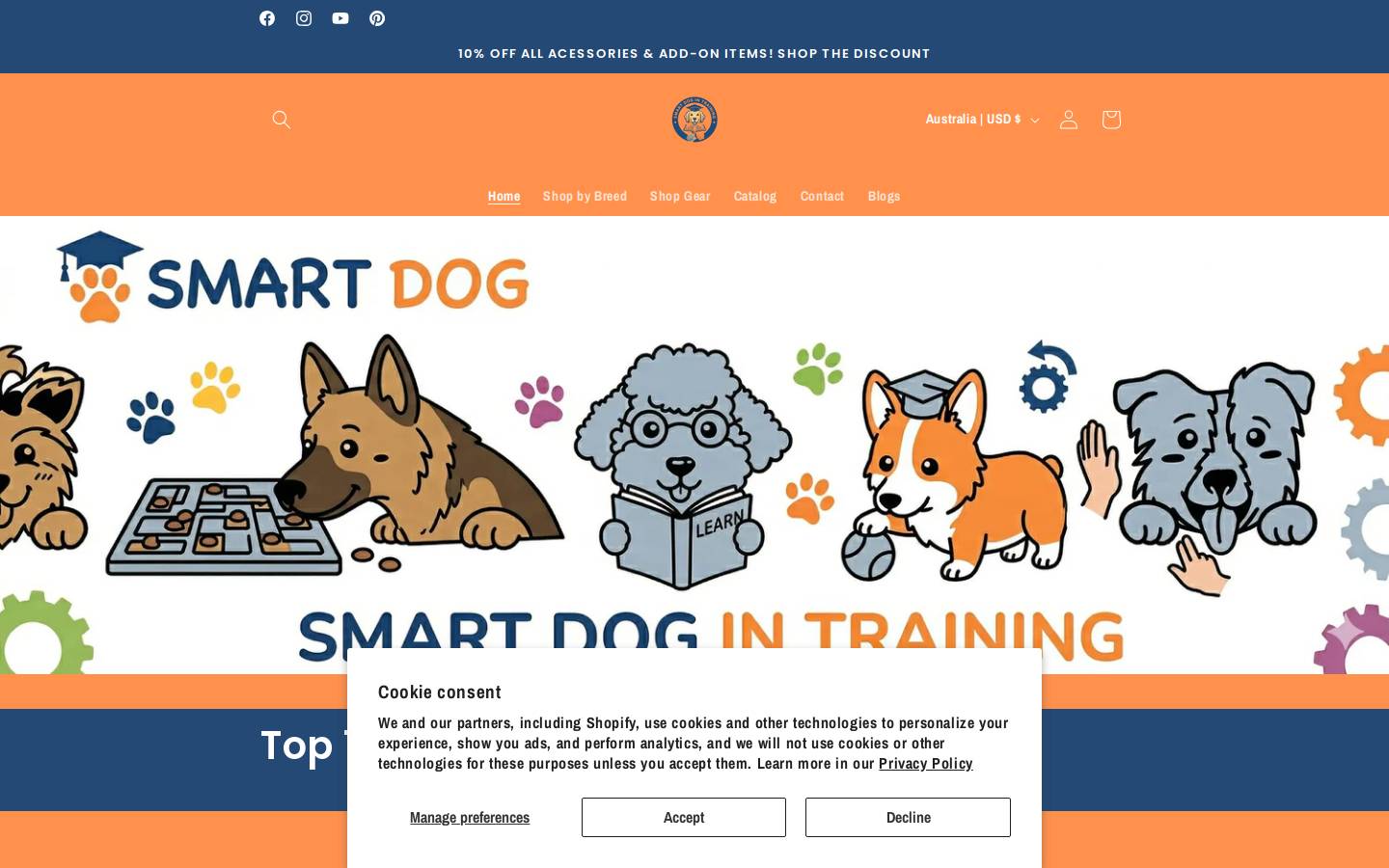 smartdogintraining.com homepage screenshot