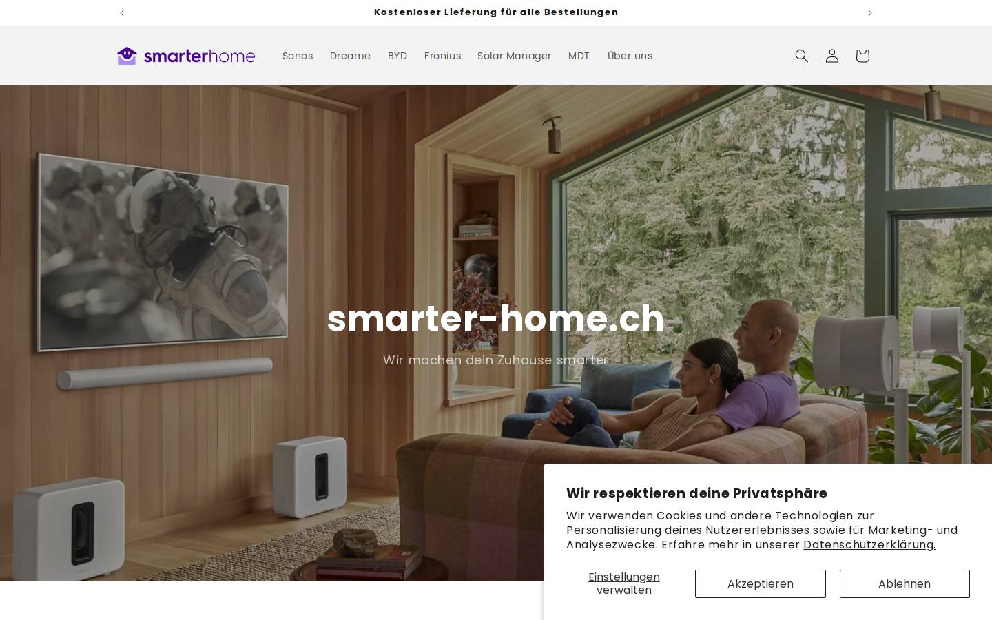 Smarter Home homepage screenshot