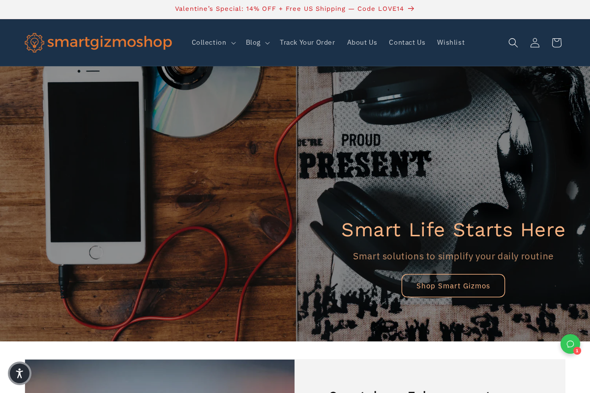 SmartGizmoShop homepage screenshot