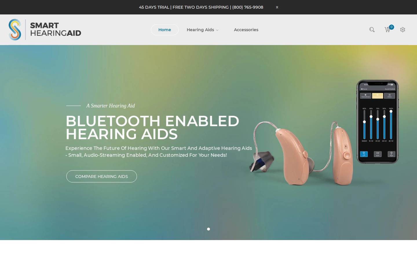 smarthearingaid.com homepage screenshot