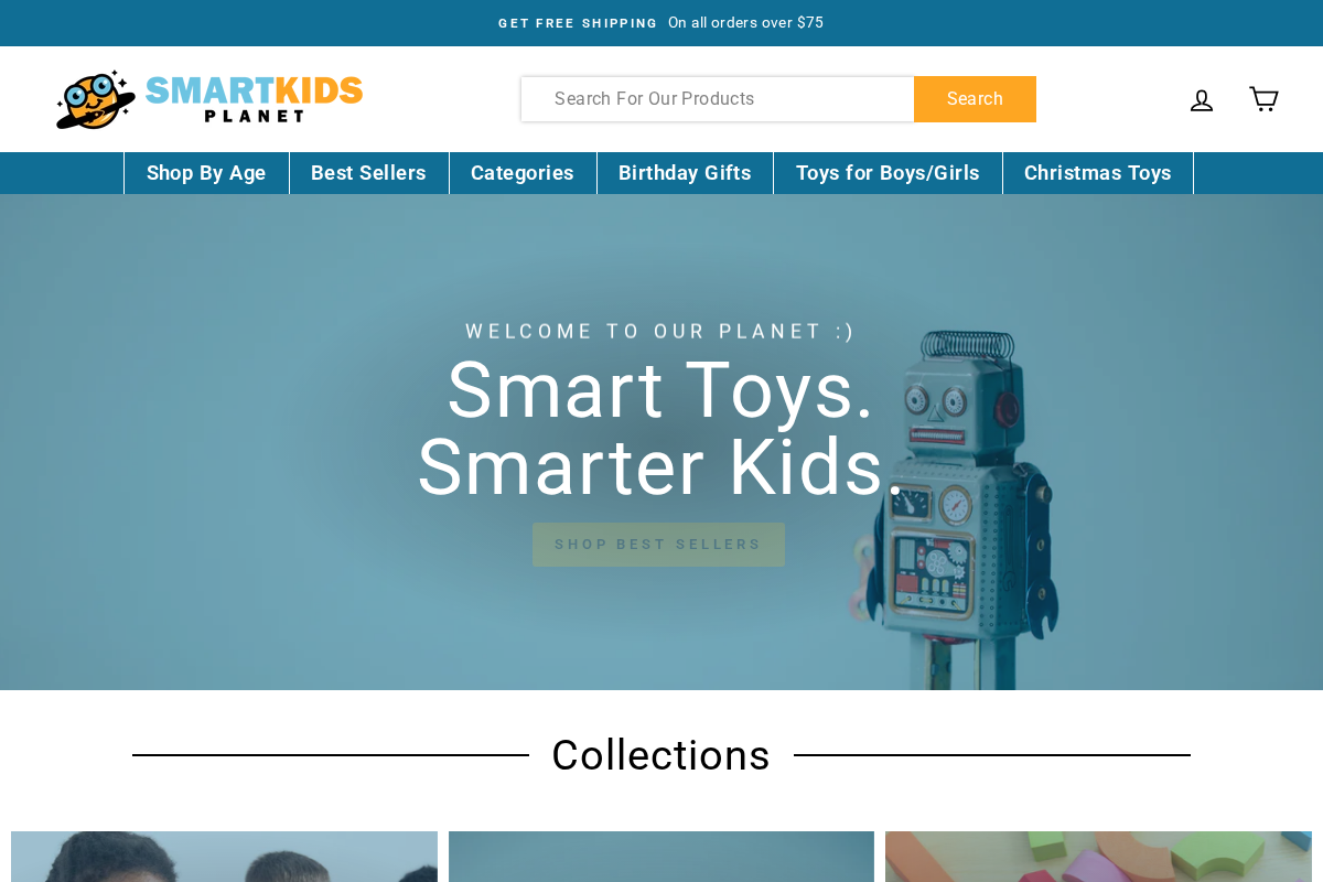 Smart Kids Planet homepage screenshot