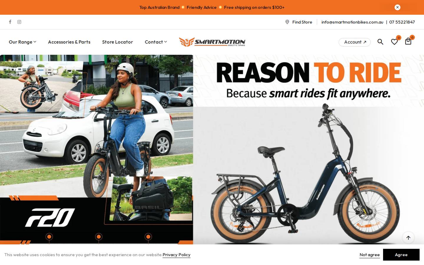 smartmotionbikes.com.au homepage screenshot