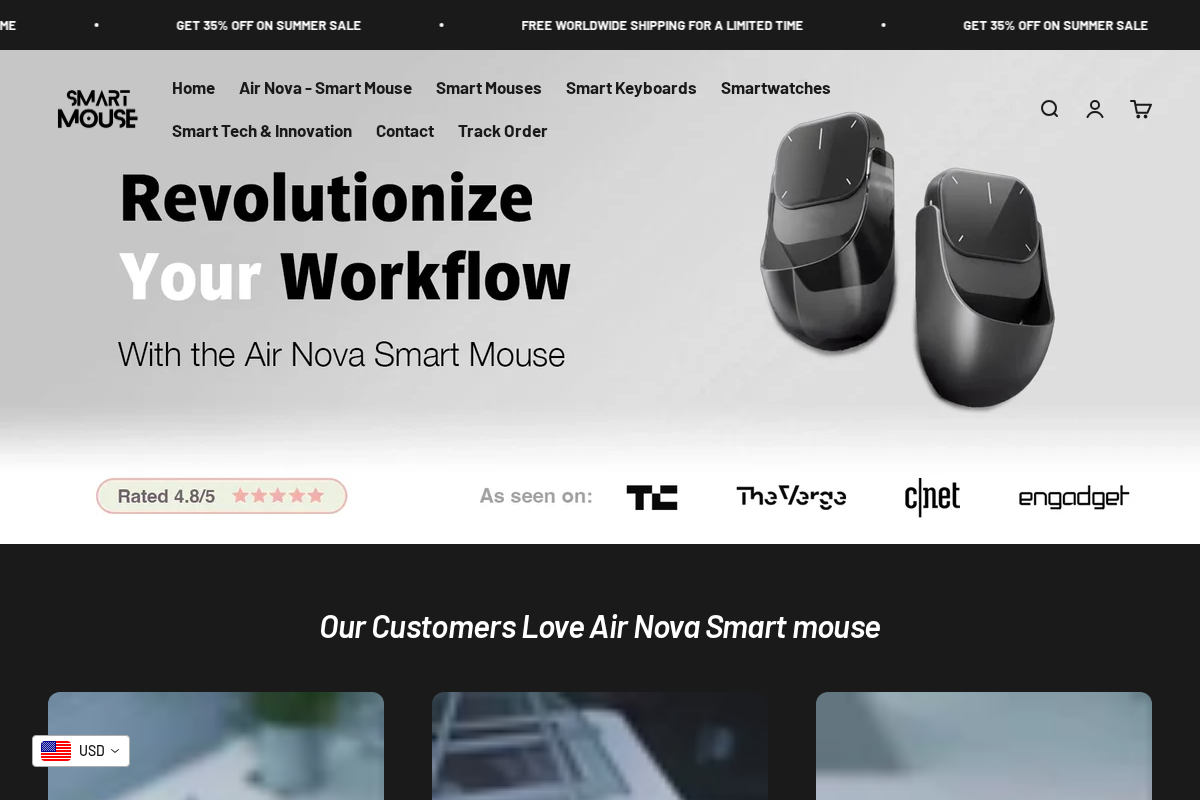 Smartmouseco homepage screenshot