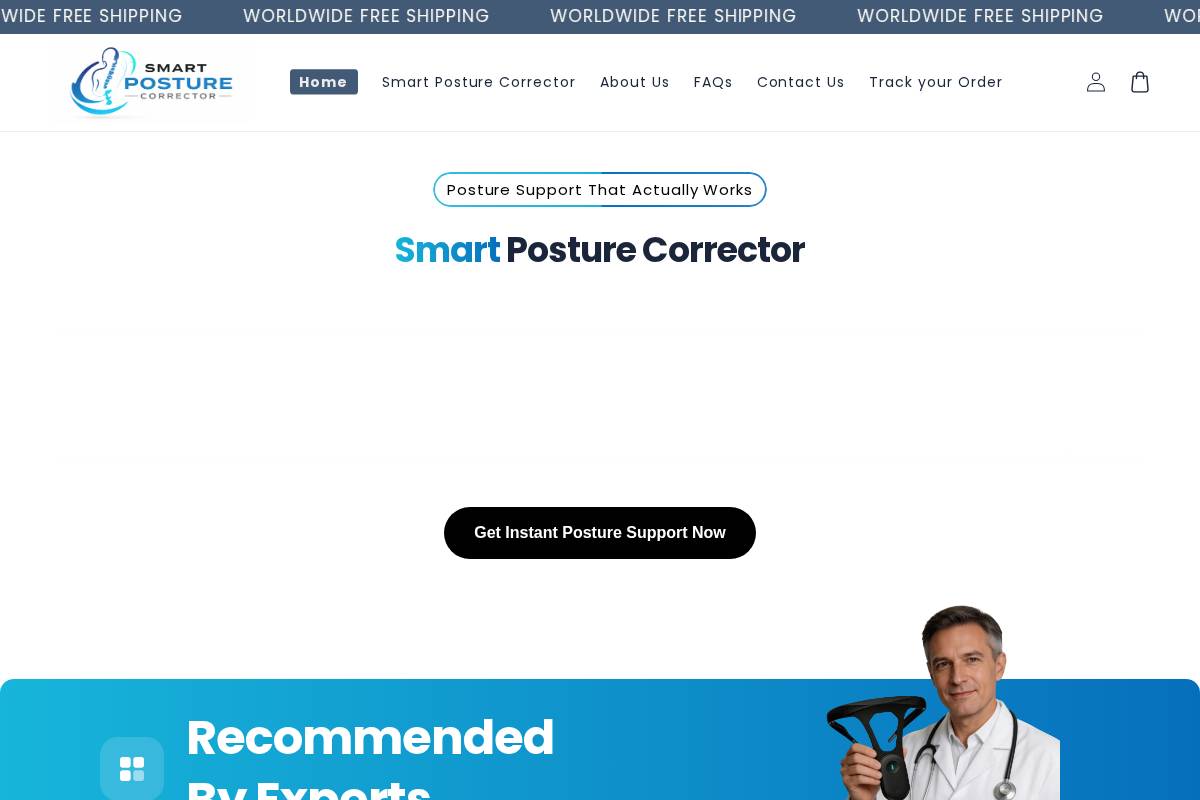 smartposturecorrector.com homepage screenshot