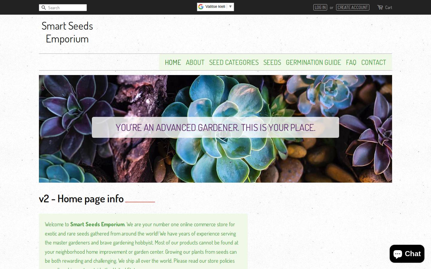 smartseedsemporium.com homepage screenshot