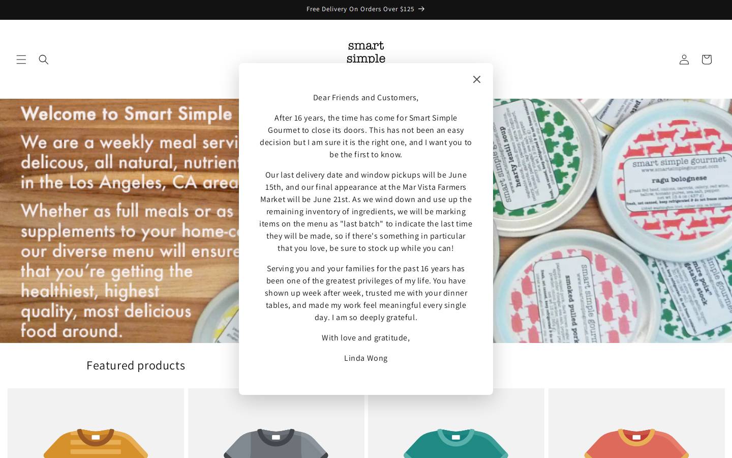smartsimplegourmet.com homepage screenshot