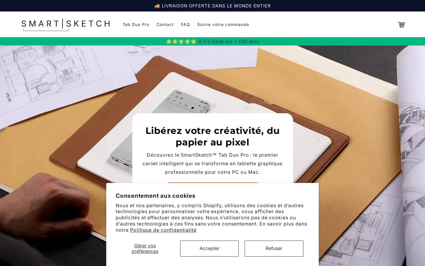 Smartsketch Tab homepage screenshot