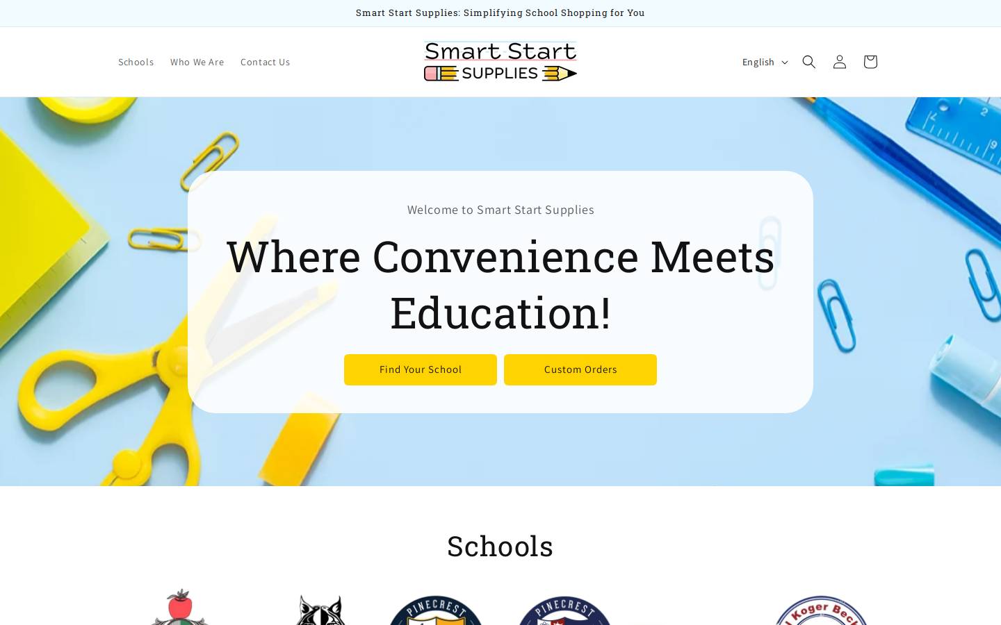 smartstartsupplies.com homepage screenshot