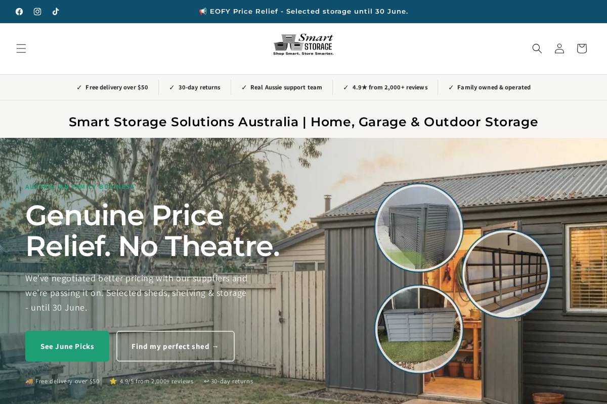 smartstorage.au homepage screenshot