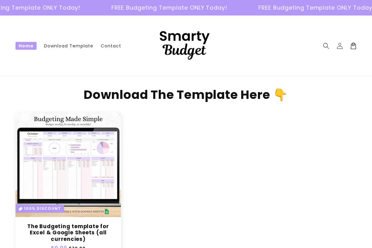 smartybudget.co homepage screenshot