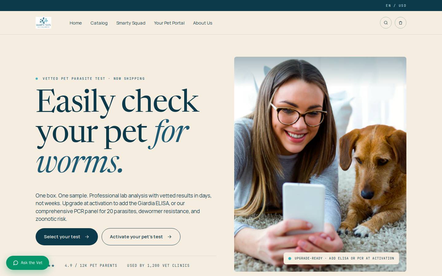 smartytests.com homepage screenshot