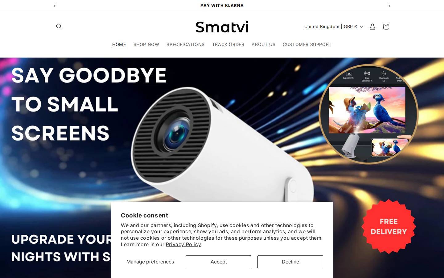 Smatvi homepage screenshot