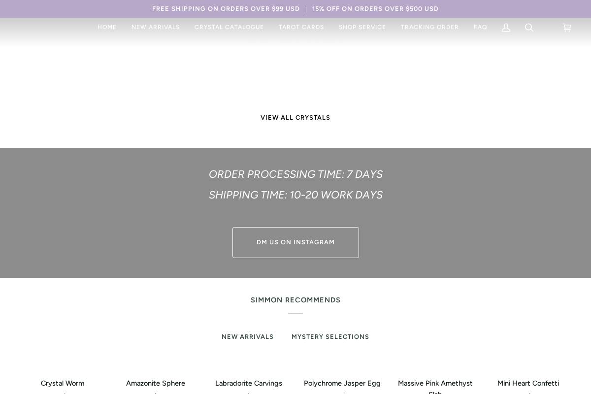 smcrystalwholesale.com homepage screenshot