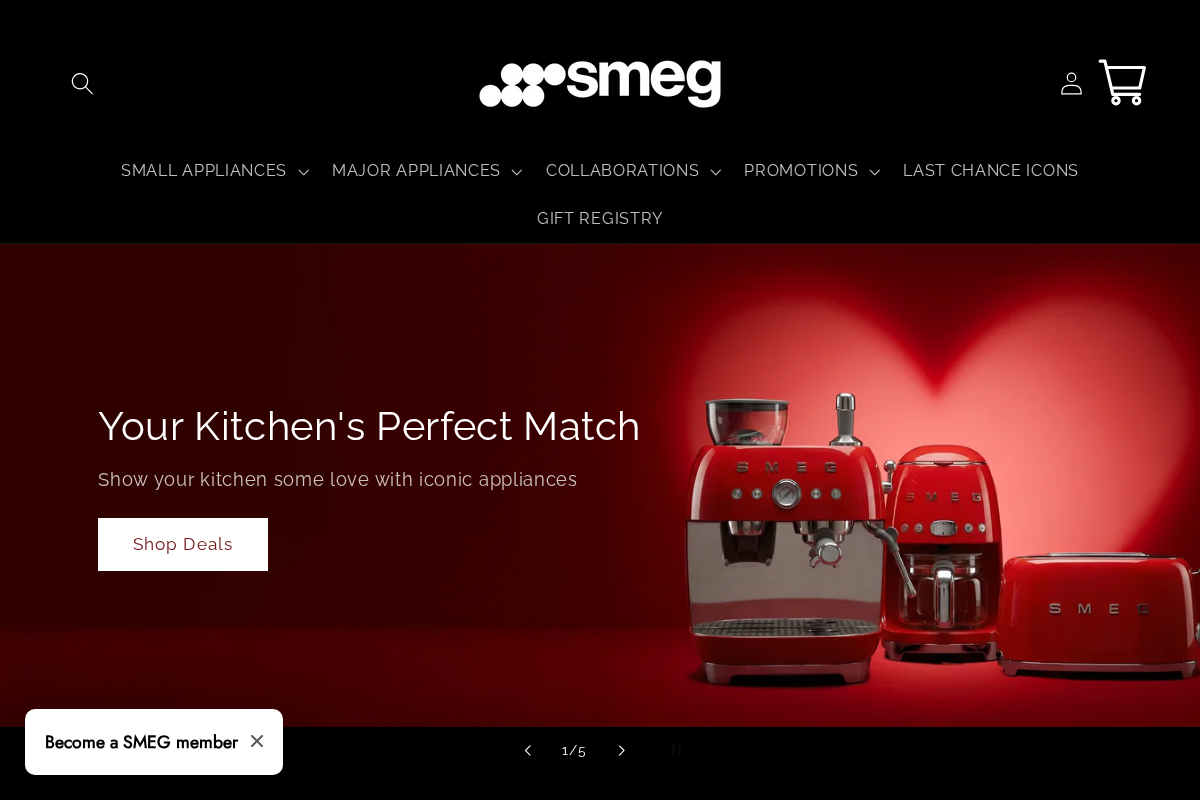 smegshop.com homepage screenshot