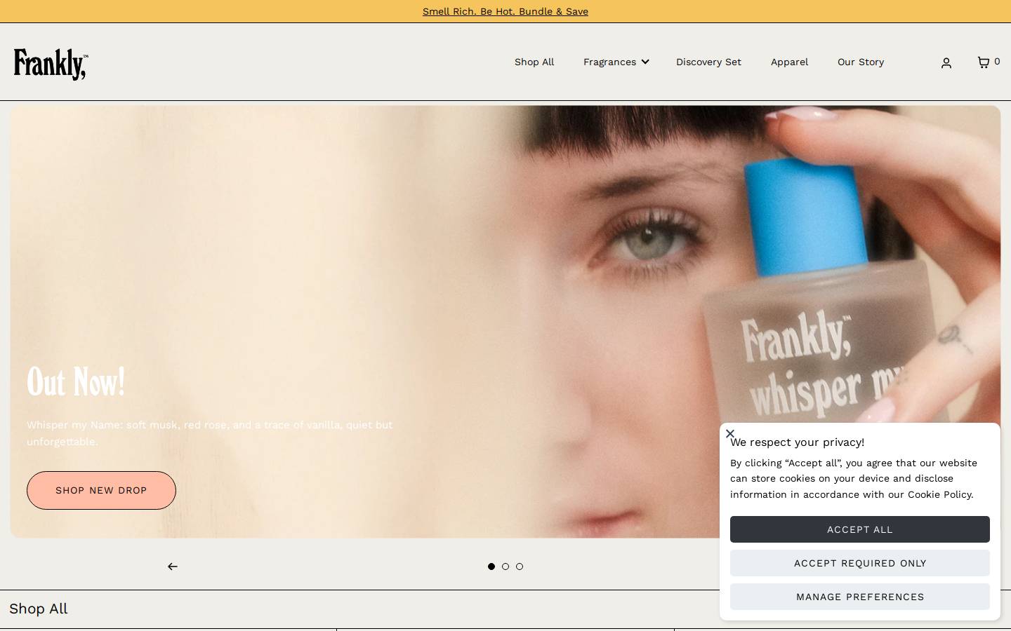 smellfrankly.com homepage screenshot