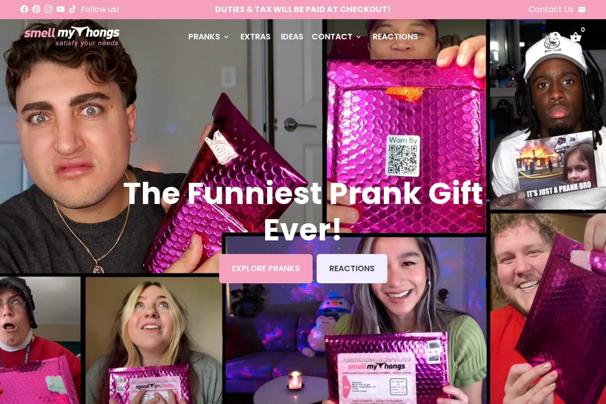 smellmythongs.com homepage screenshot