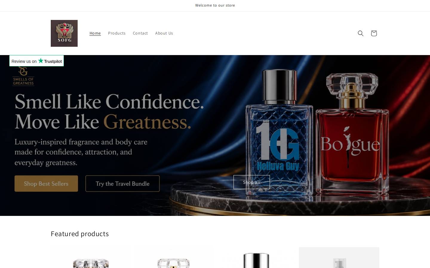 smellsofgreatness.com homepage screenshot