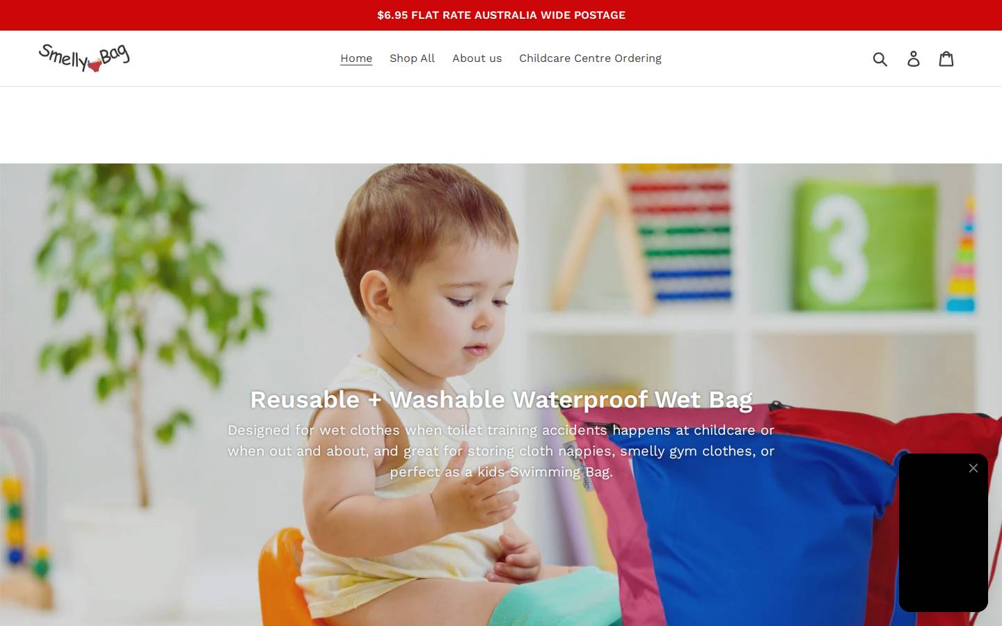 smellybag.com.au homepage screenshot