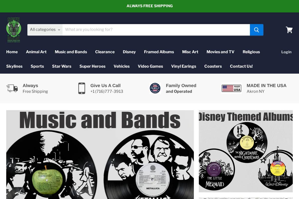 smfxvinyls.com homepage screenshot
