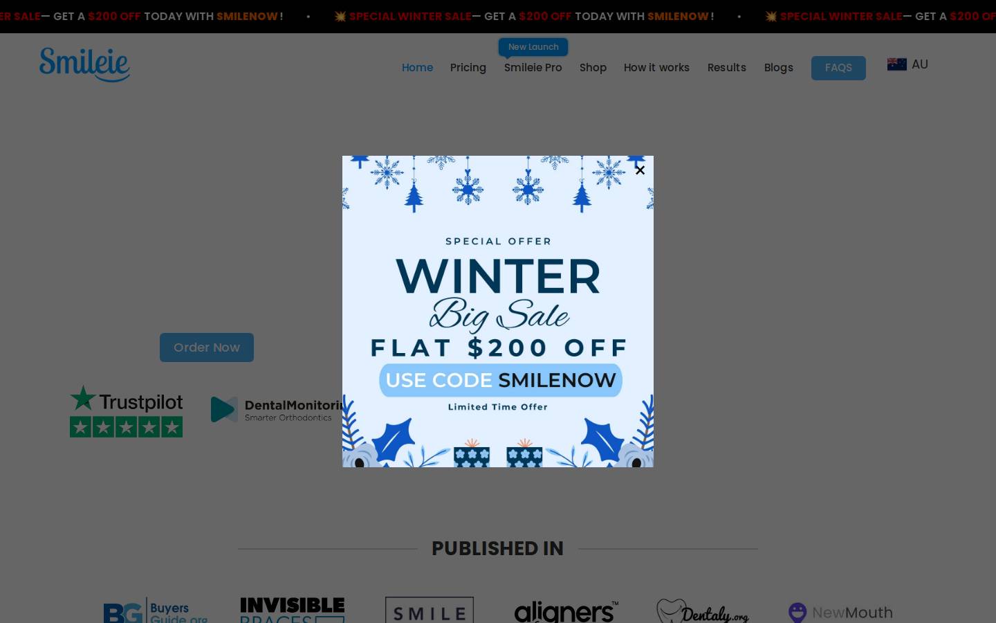 Smileie homepage screenshot