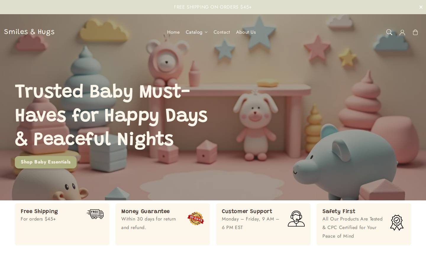smilesandhugs.com homepage screenshot