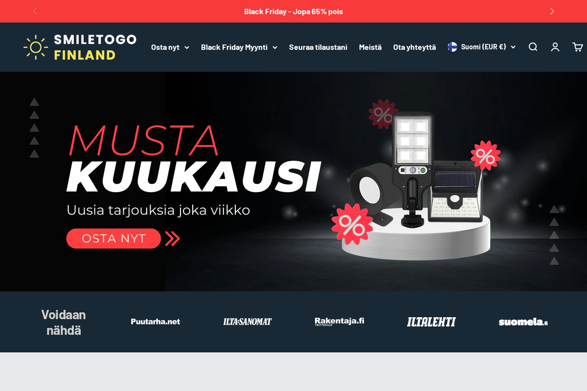 SmileToGo FI homepage screenshot