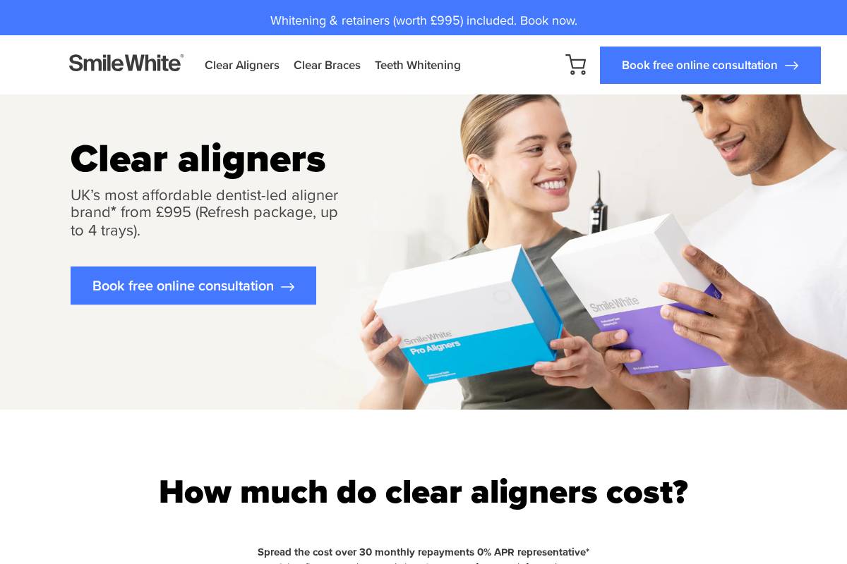 Smile White homepage screenshot