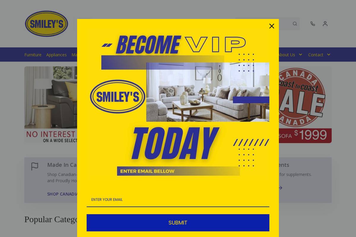 smileys.ca homepage screenshot